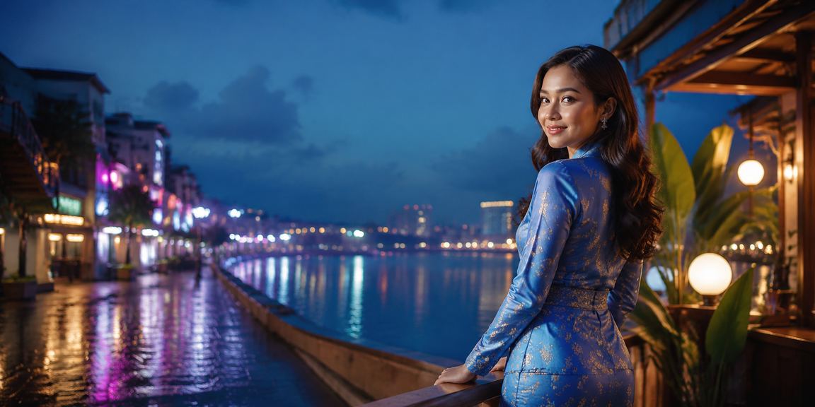 Pemain wanita berpakaian baju kurung menerima bonus rebat di platform ong777 Melaka